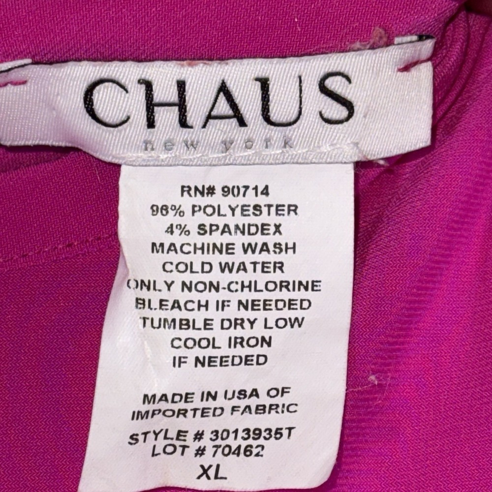 Chaus Womens Sleeveless Fit Flare Short Dress Size XL Hot Pink Spring Beach Chic - Picture 4 of 5